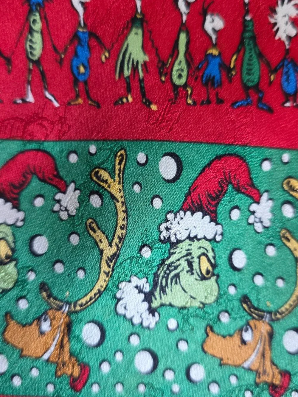Dr. Seuss Silk Christmas Neck Tie How The Grinch Stole Christmas 1996 Vintage